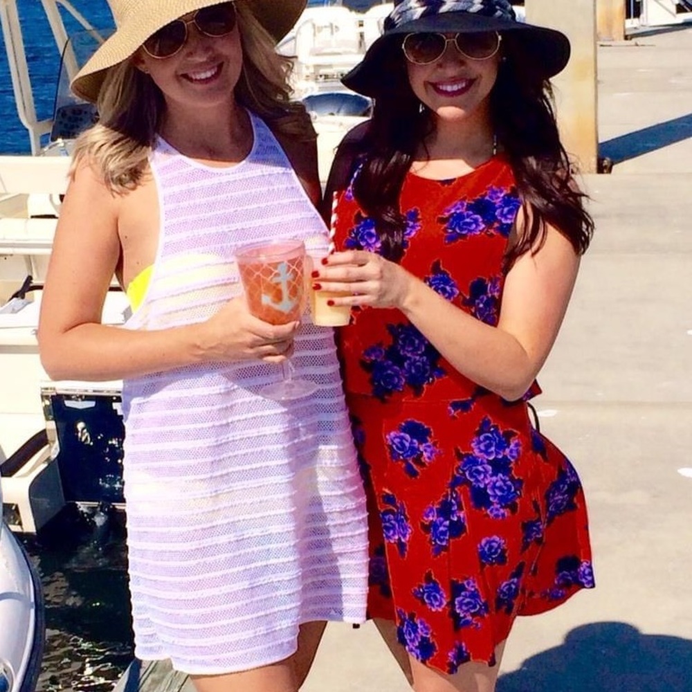 Minkpink hot orange floral sun dress